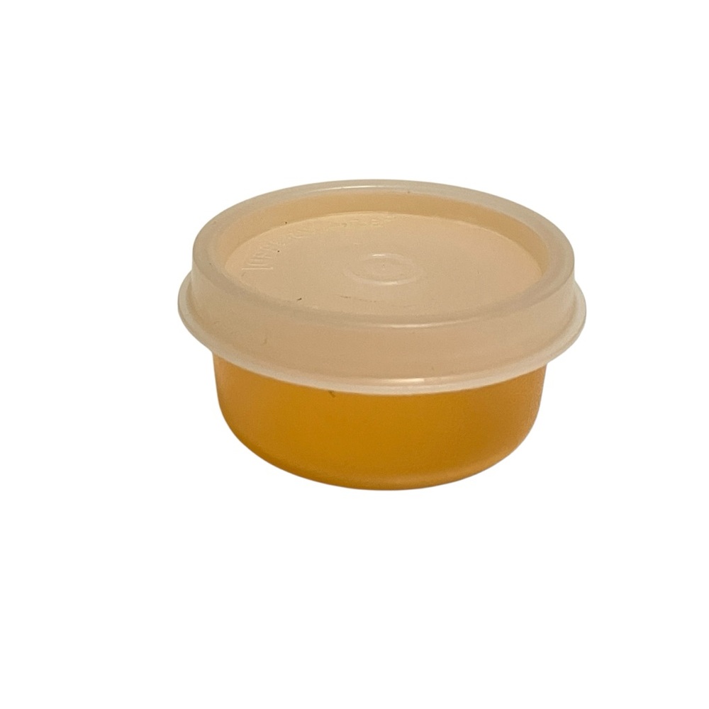 Tupperware Vintage USA Mini Smidget Pastel Orange  Clear Lid 1463-19 201-74